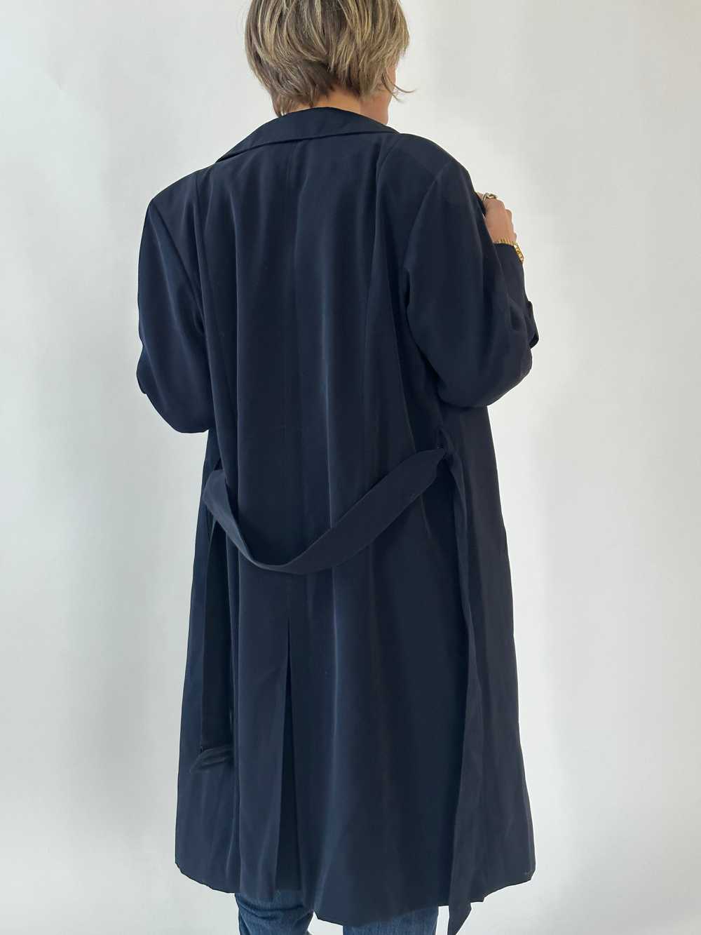 Vintage Navy Petite Trench - image 3