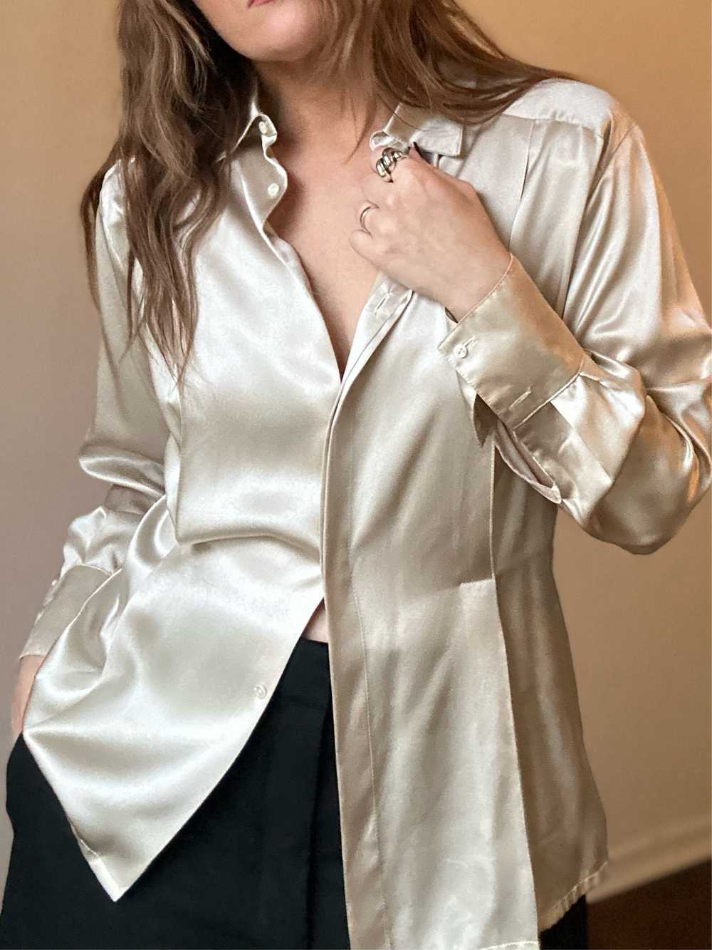 Vintage Ivory Silk Blouse - image 1