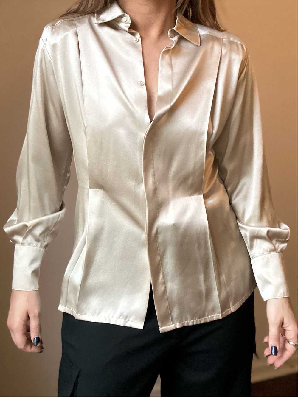 Vintage Ivory Silk Blouse - image 3