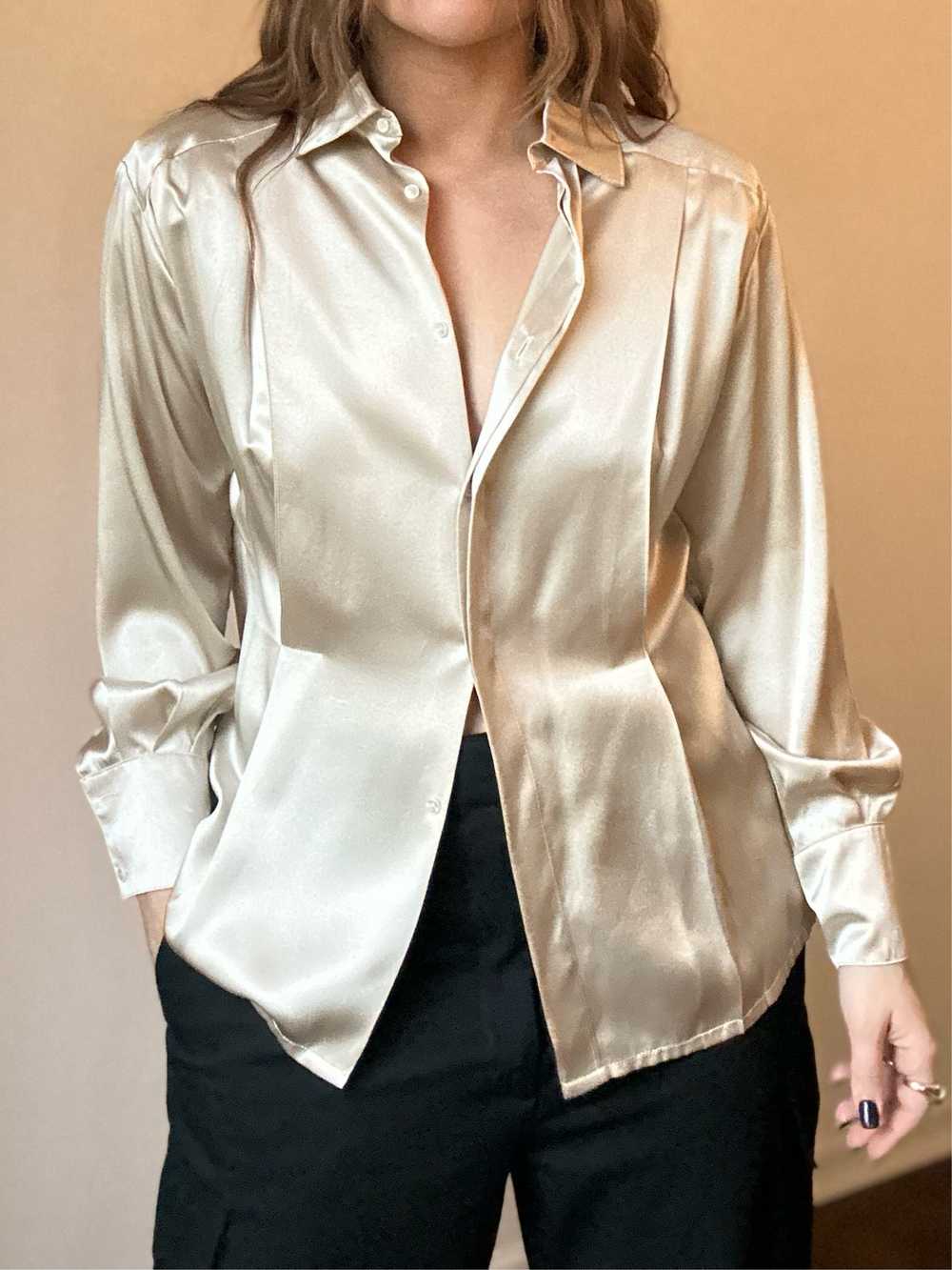 Vintage Ivory Silk Blouse - image 4