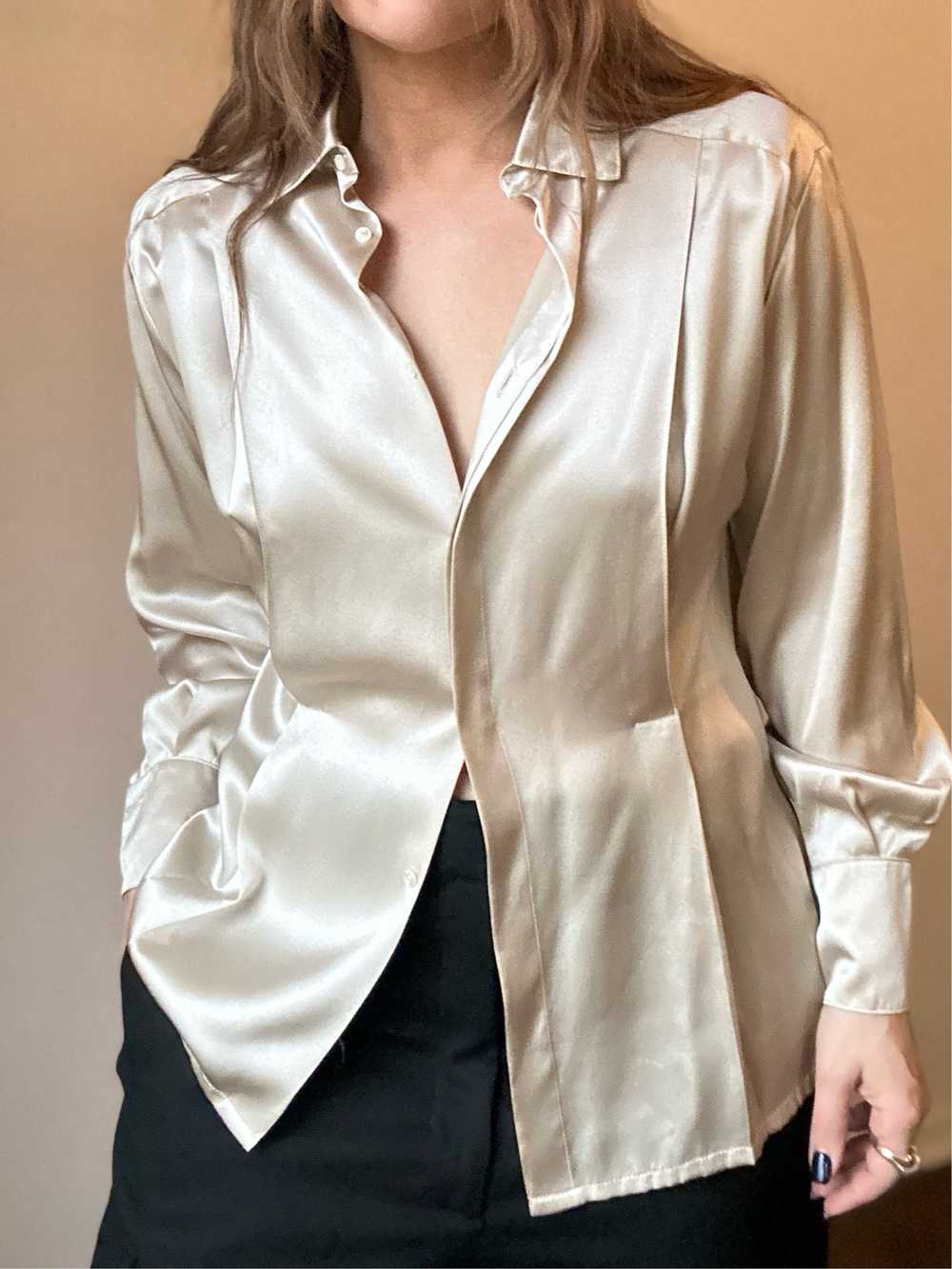 Vintage Ivory Silk Blouse - image 5