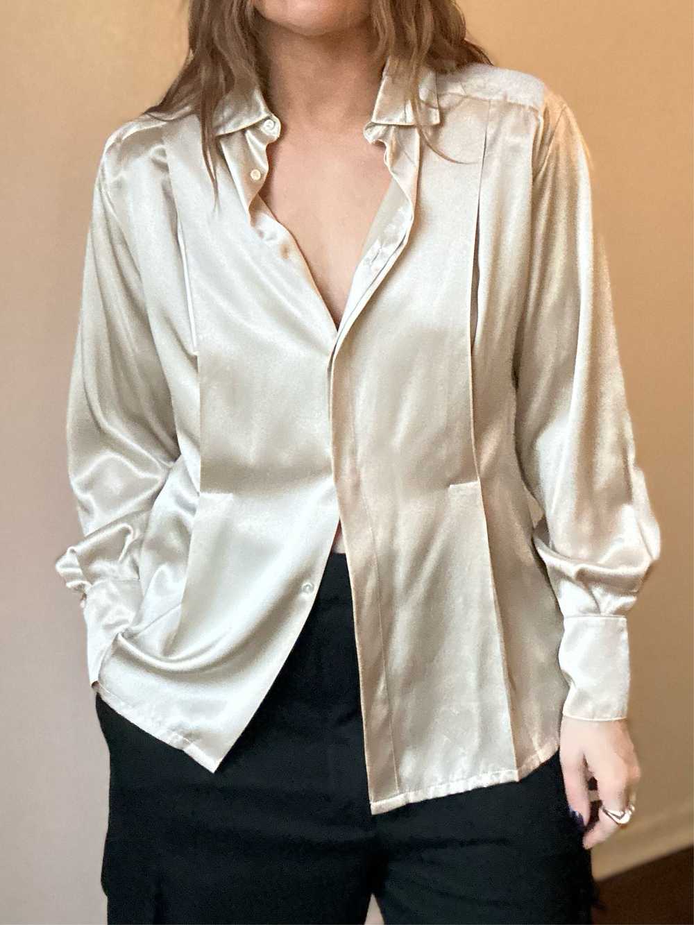 Vintage Ivory Silk Blouse - image 6