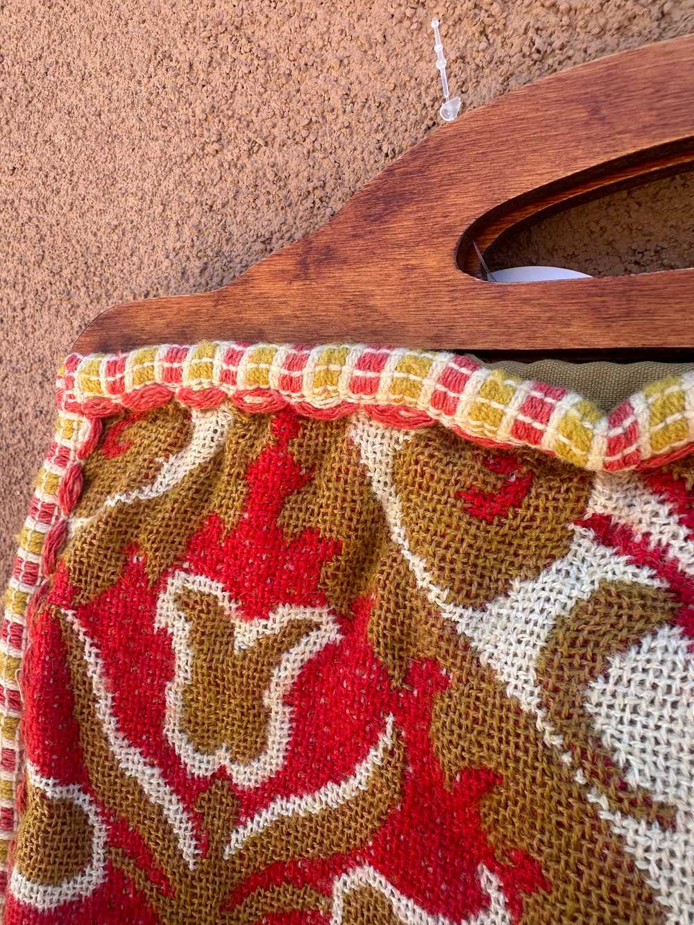 Tapestry Handbag with Wood Handles - image 2