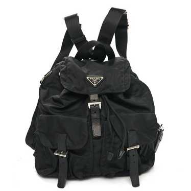 PRADA Nylon Vela Medium Backpack Black