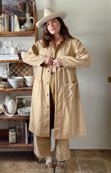 Vintage Hand Dyed Cotton Trench - Tan