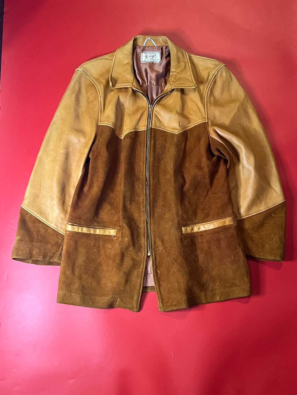 70’s Leather & Suede Long Coat - image 1