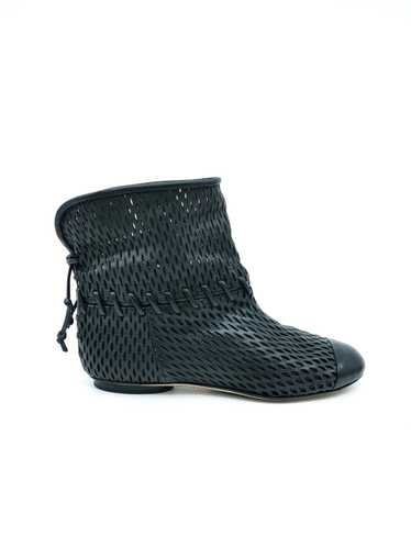 Chanel Perforated Leather Ankle Boots, 37