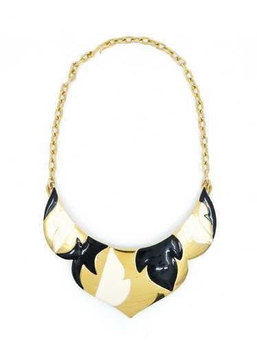 Monet Enameled Goldtone Collar Necklace