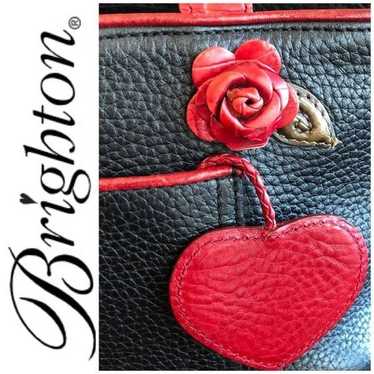 BRIGHTON - Vintage Rose Mini Bag in Black Pebbled… - image 1