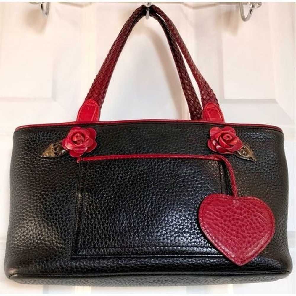 BRIGHTON - Vintage Rose Mini Bag in Black Pebbled… - image 2