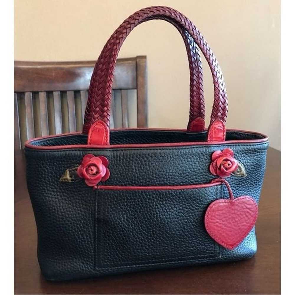 BRIGHTON - Vintage Rose Mini Bag in Black Pebbled… - image 3