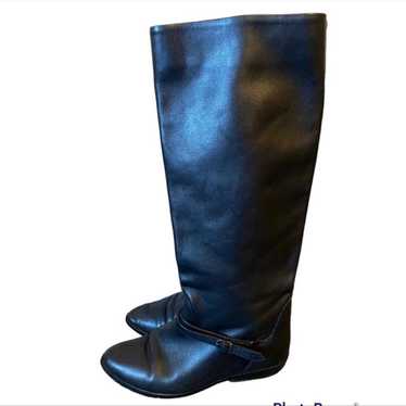 Via Milano Vintage Black leather tall Riding Boots - image 1