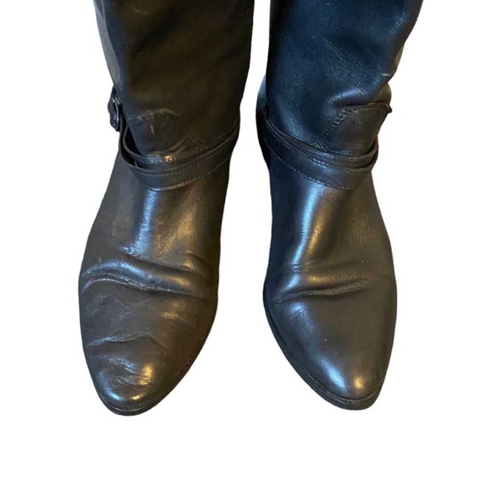 Via Milano Vintage Black leather tall Riding Boots - image 4