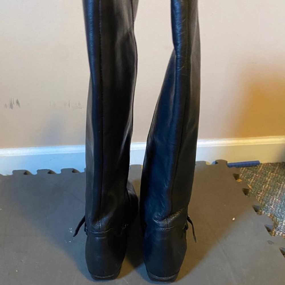 Via Milano Vintage Black leather tall Riding Boots - image 8