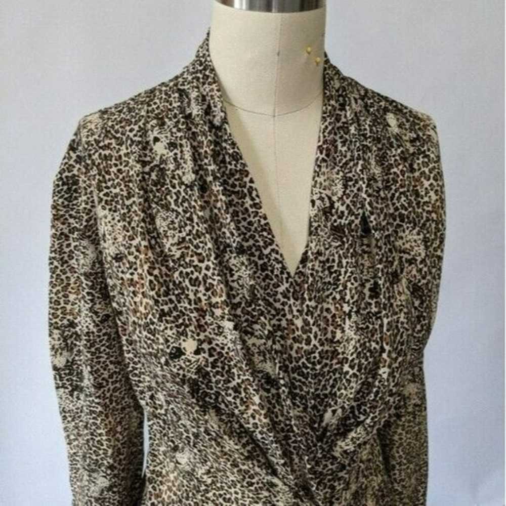 Vintage Taylor Allison Women's Top S Silk Cheetah… - image 3