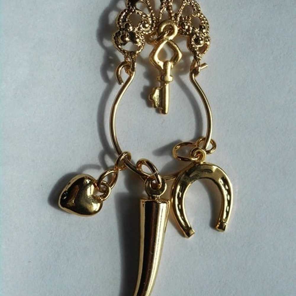 Gold Vintage 10k Yellow Gold Charm Holder Pendant… - image 3