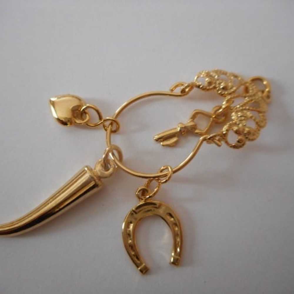 Gold Vintage 10k Yellow Gold Charm Holder Pendant… - image 9