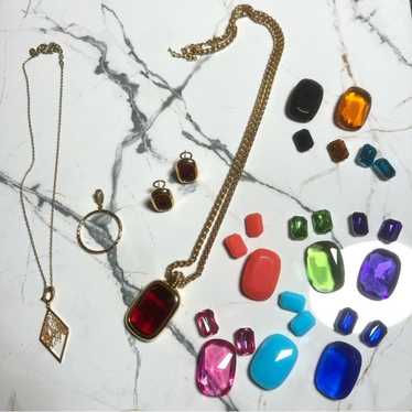 Joan Rivers Gold Toned Changeable Gemstone Neckla… - image 1