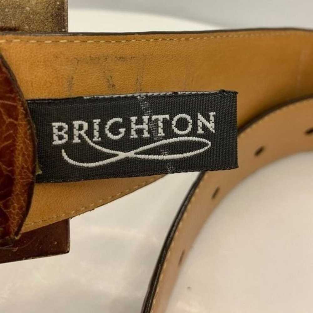 Vintage 1991 Brighton Brown Leather Belt - image 4