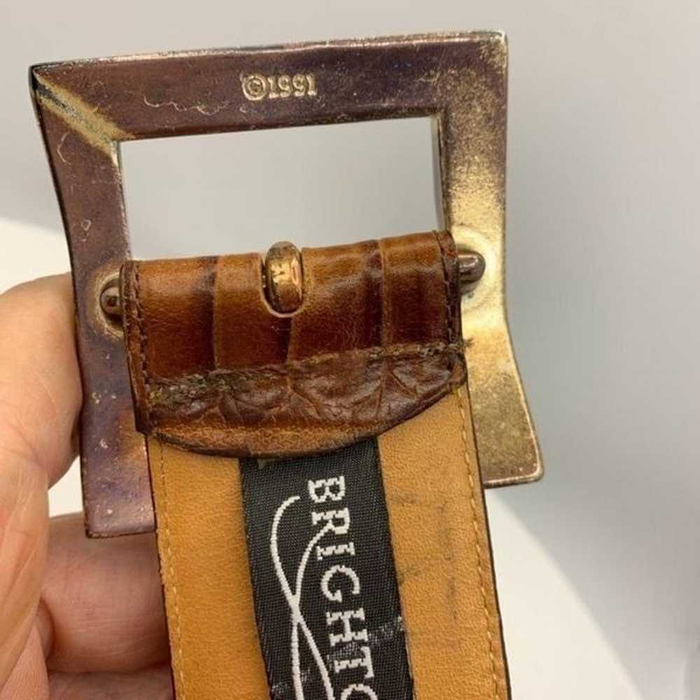 Vintage 1991 Brighton Brown Leather Belt - image 5