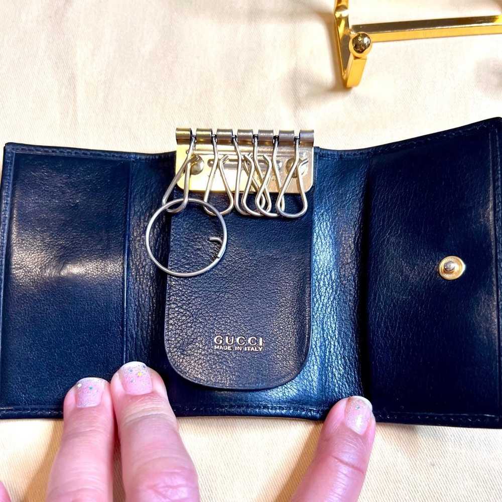 Gucci Vintage Black Leather Keyholder - image 5