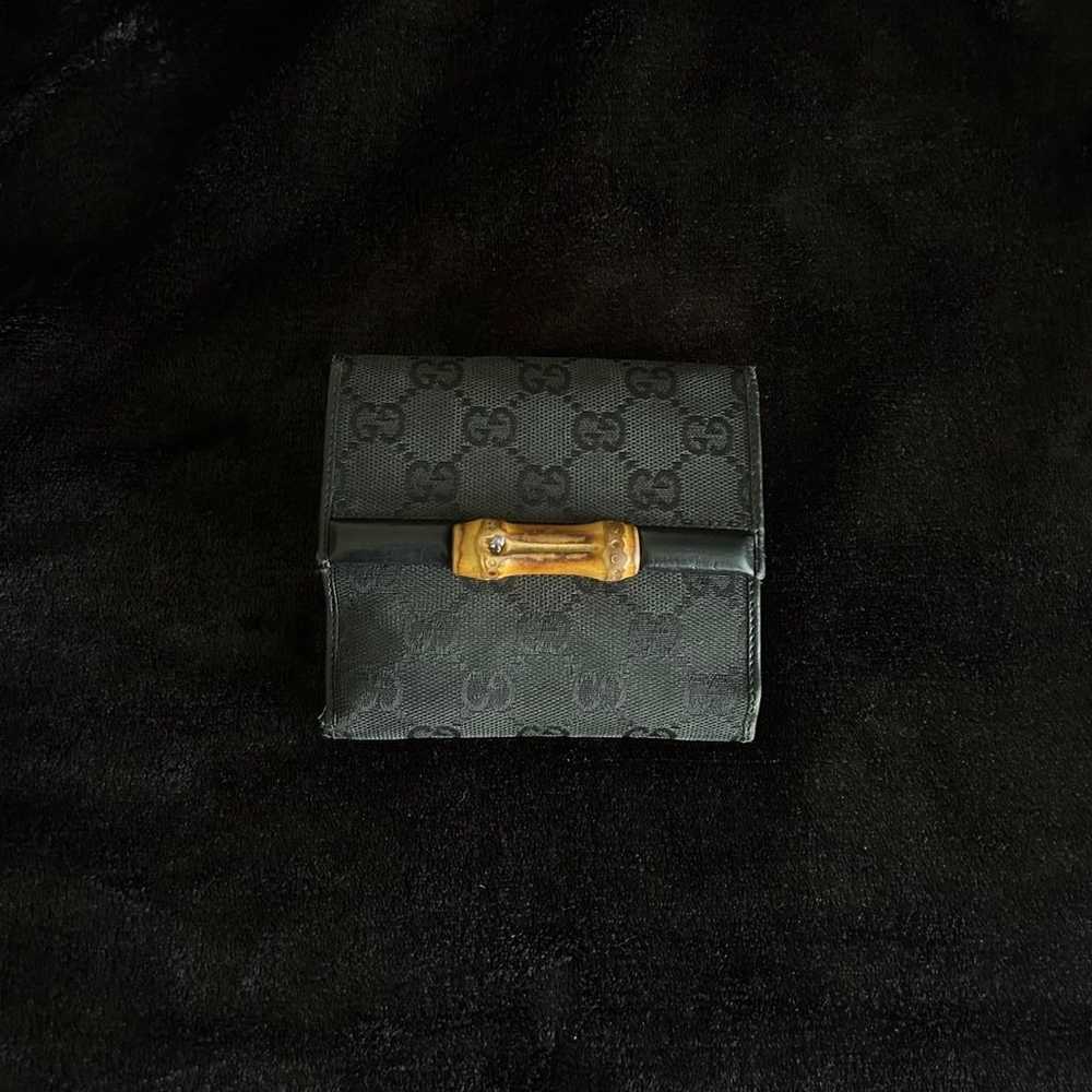 Vintage Gucci Monogram Bamboo Wallet - Black - image 1