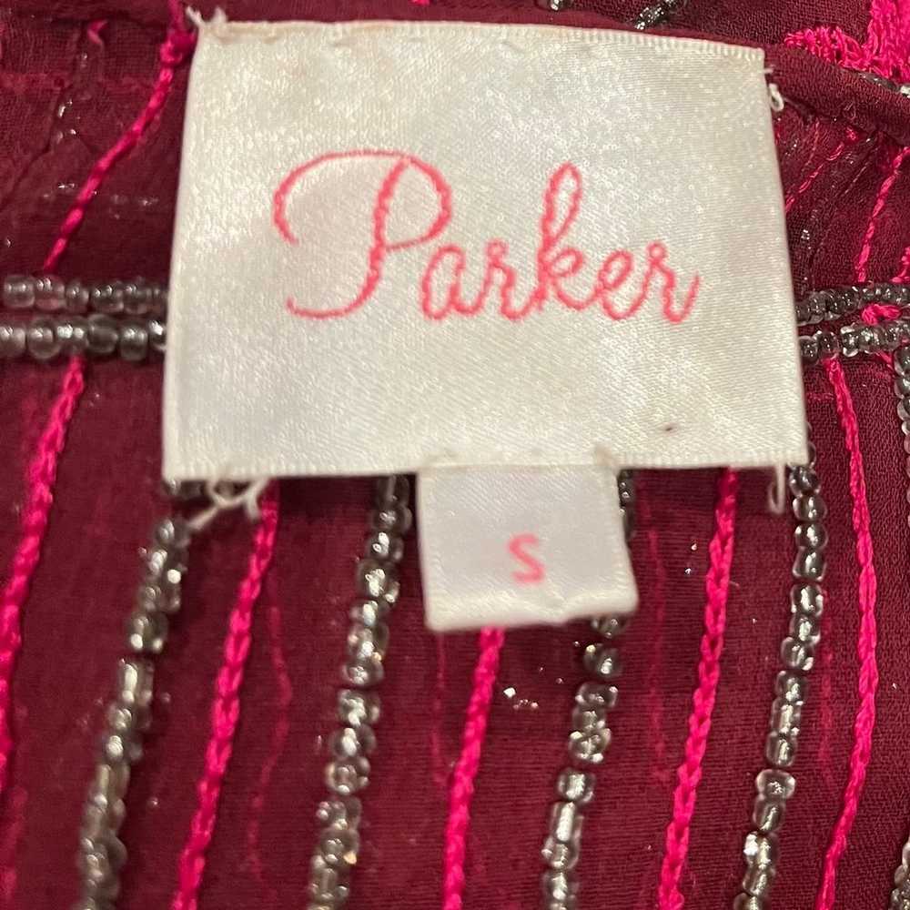 Vintage Parker beaded sheer embroidered mini dres… - image 4