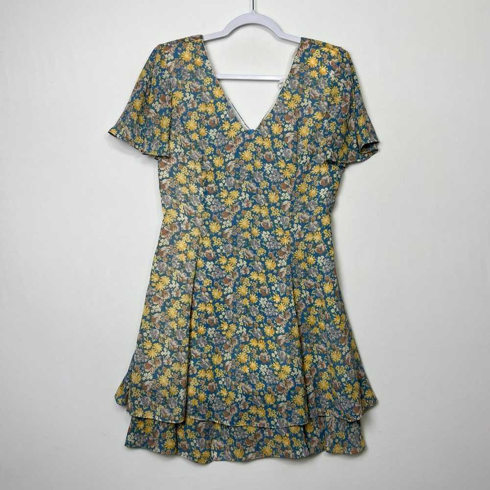 Vintage 90s Ditsy Floral Mini Sun Dress Grunge In… - image 1
