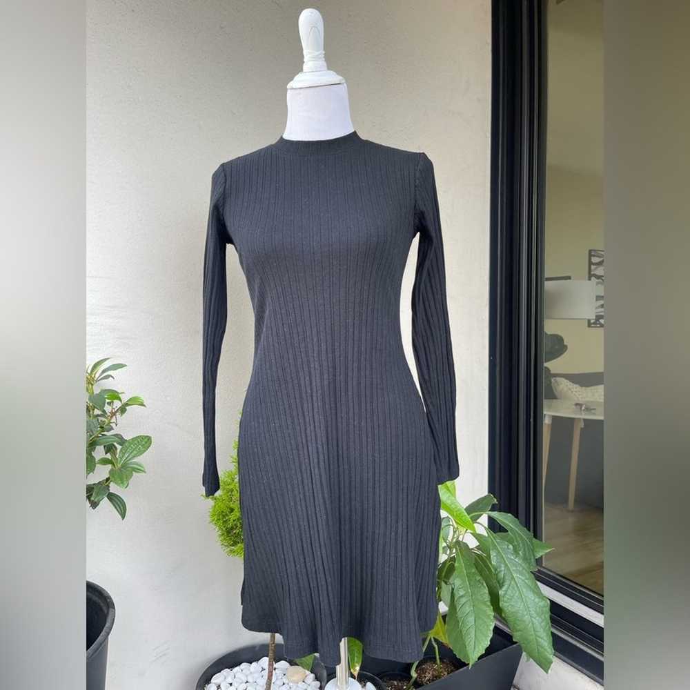 Zara Ribbed Knit Mini Dress in Black, size Medium - image 10