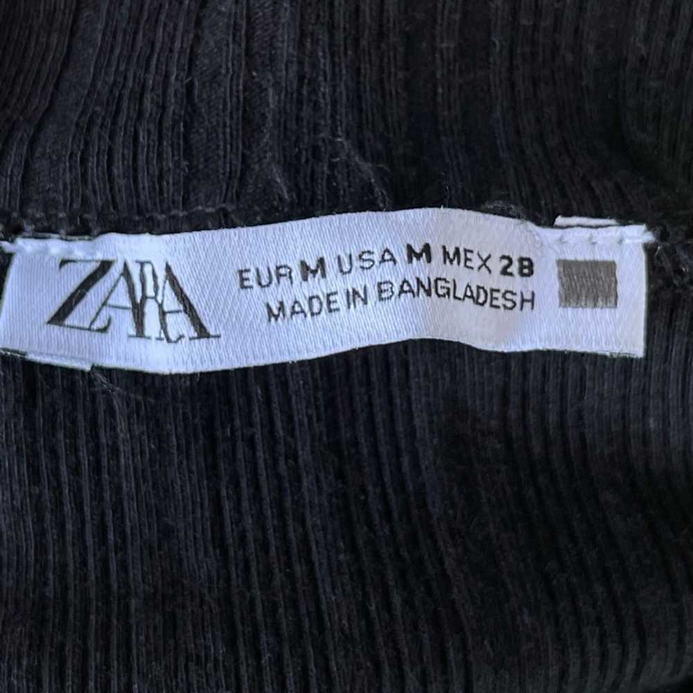 Zara Ribbed Knit Mini Dress in Black, size Medium - image 3