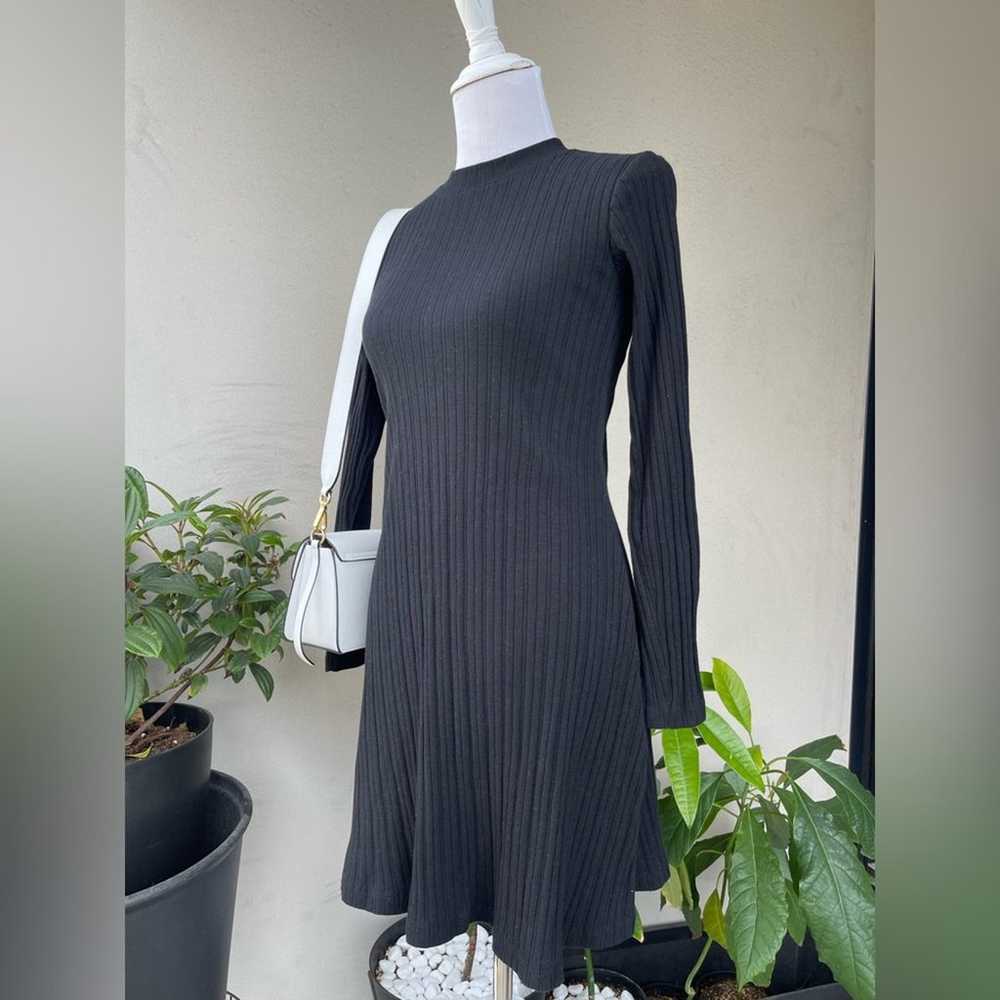 Zara Ribbed Knit Mini Dress in Black, size Medium - image 5