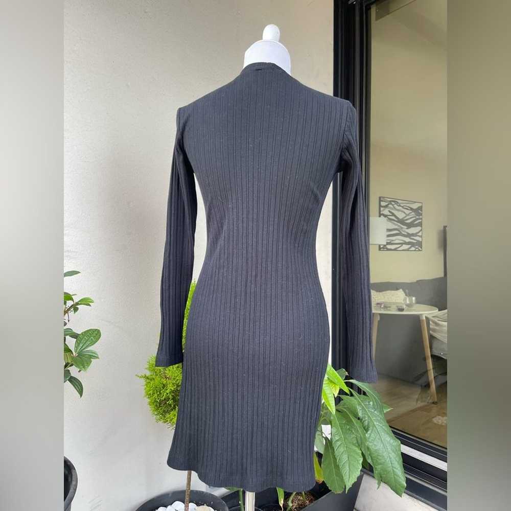 Zara Ribbed Knit Mini Dress in Black, size Medium - image 9