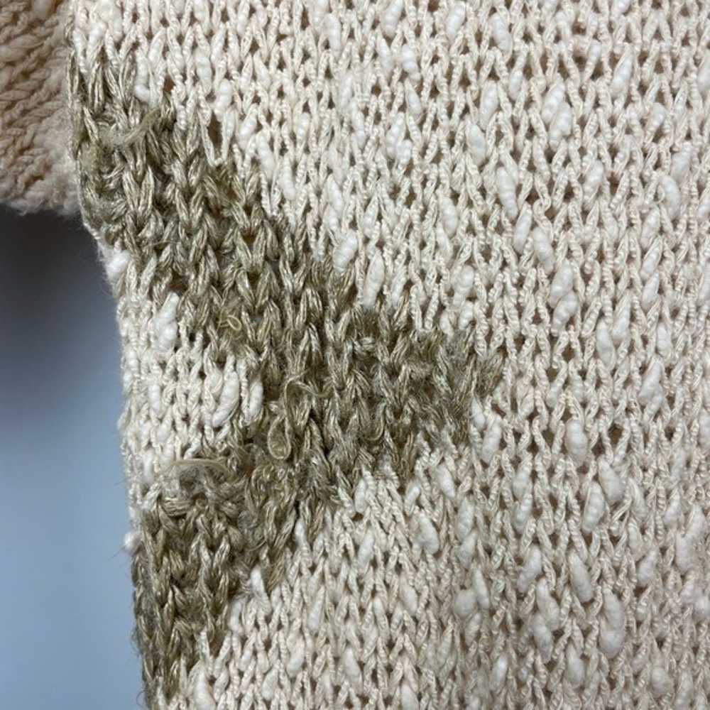 Vintage Counterparts Cream Green Hand Knit Short … - image 7