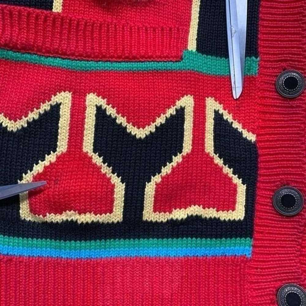 Vintage Jack B Quick Cardigan Sweater Red Black A… - image 7