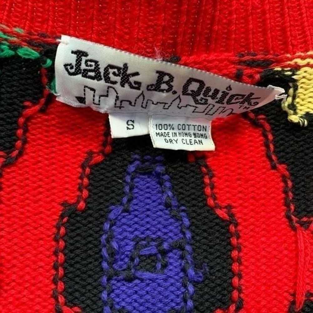 Vintage Jack B Quick Cardigan Sweater Red Black A… - image 8