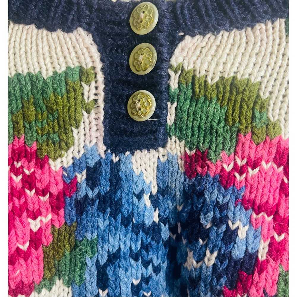 Vintage 1989 The Eagle’s Eye Floral Sweater Navy … - image 3