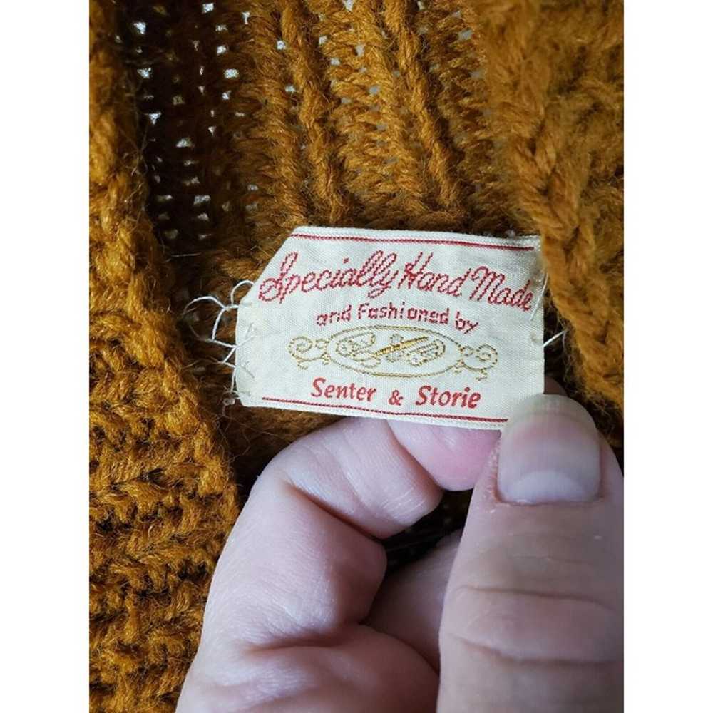Handmade Mustard Yellow Knit Shawl Collar Cardiga… - image 3