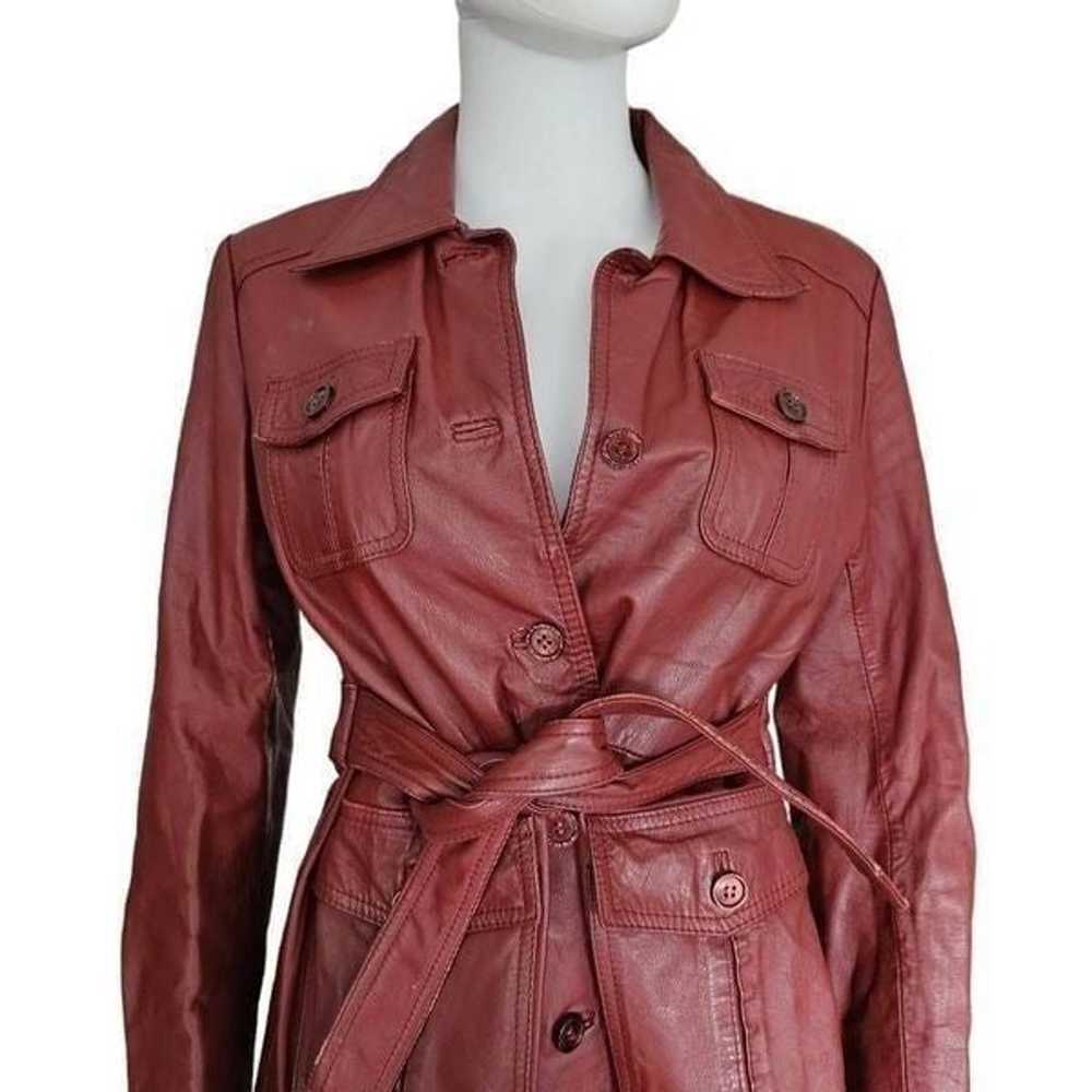 vintage 70s burgundy leather jacket - image 2