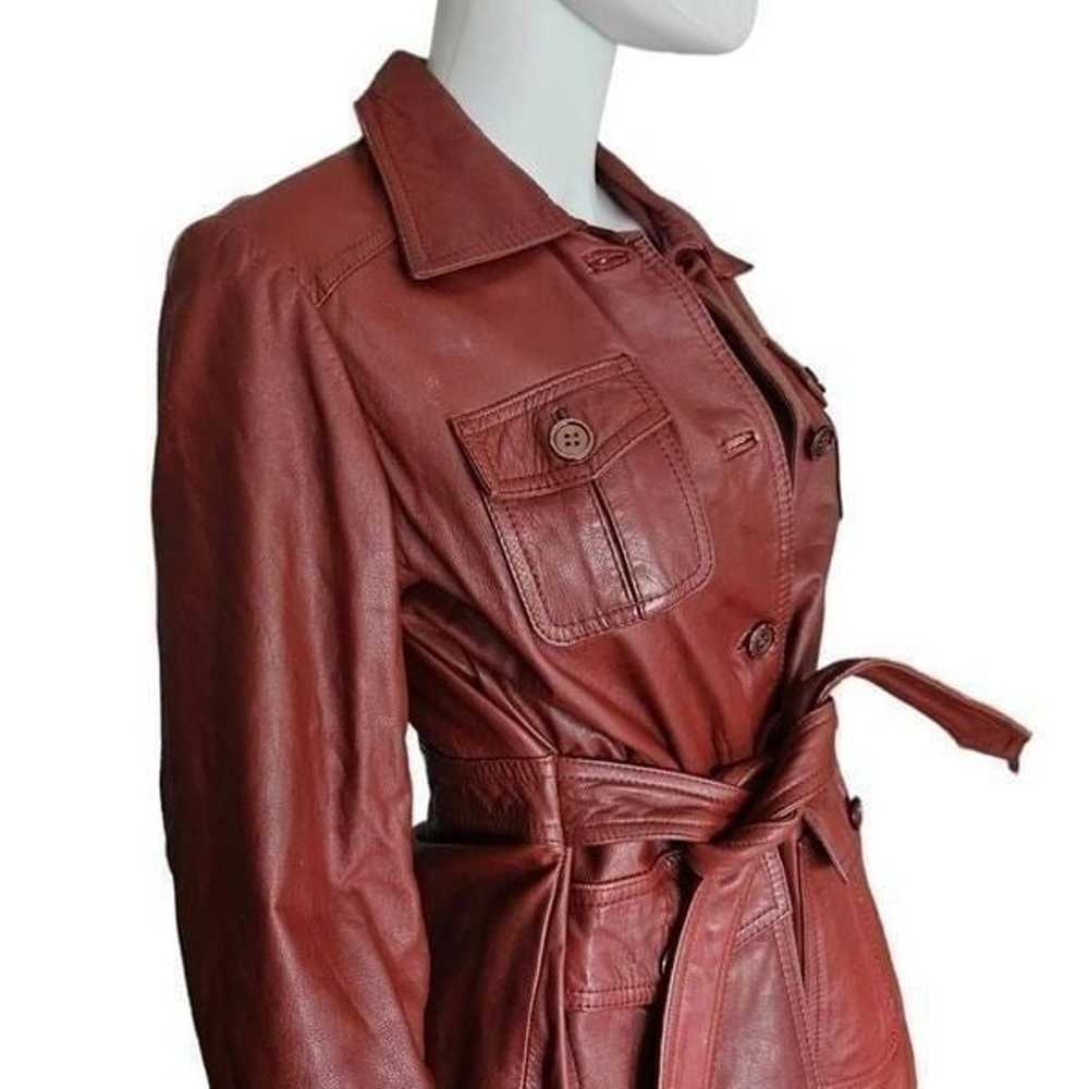 vintage 70s burgundy leather jacket - image 3