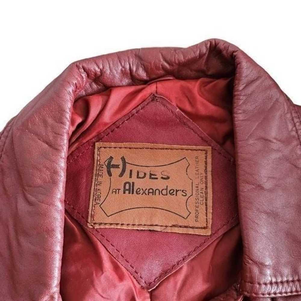 vintage 70s burgundy leather jacket - image 5