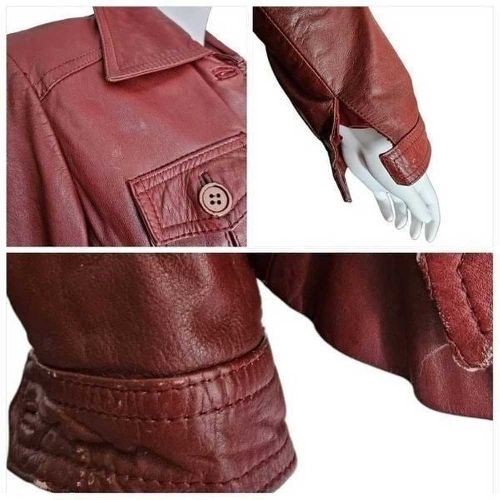 vintage 70s burgundy leather jacket - image 6