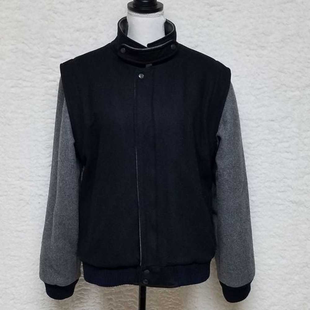 Vintage 80s Horizon Outerwear Black Gray Wool Fil… - image 6