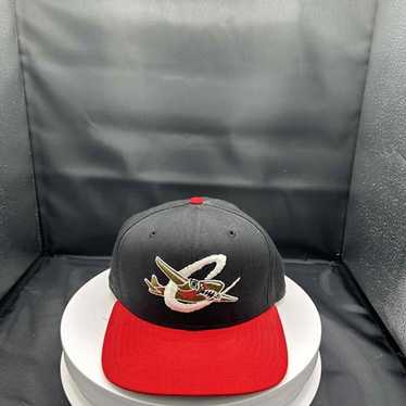 New Era Black Red Flat Brim Embroidered Logo Vint… - image 1