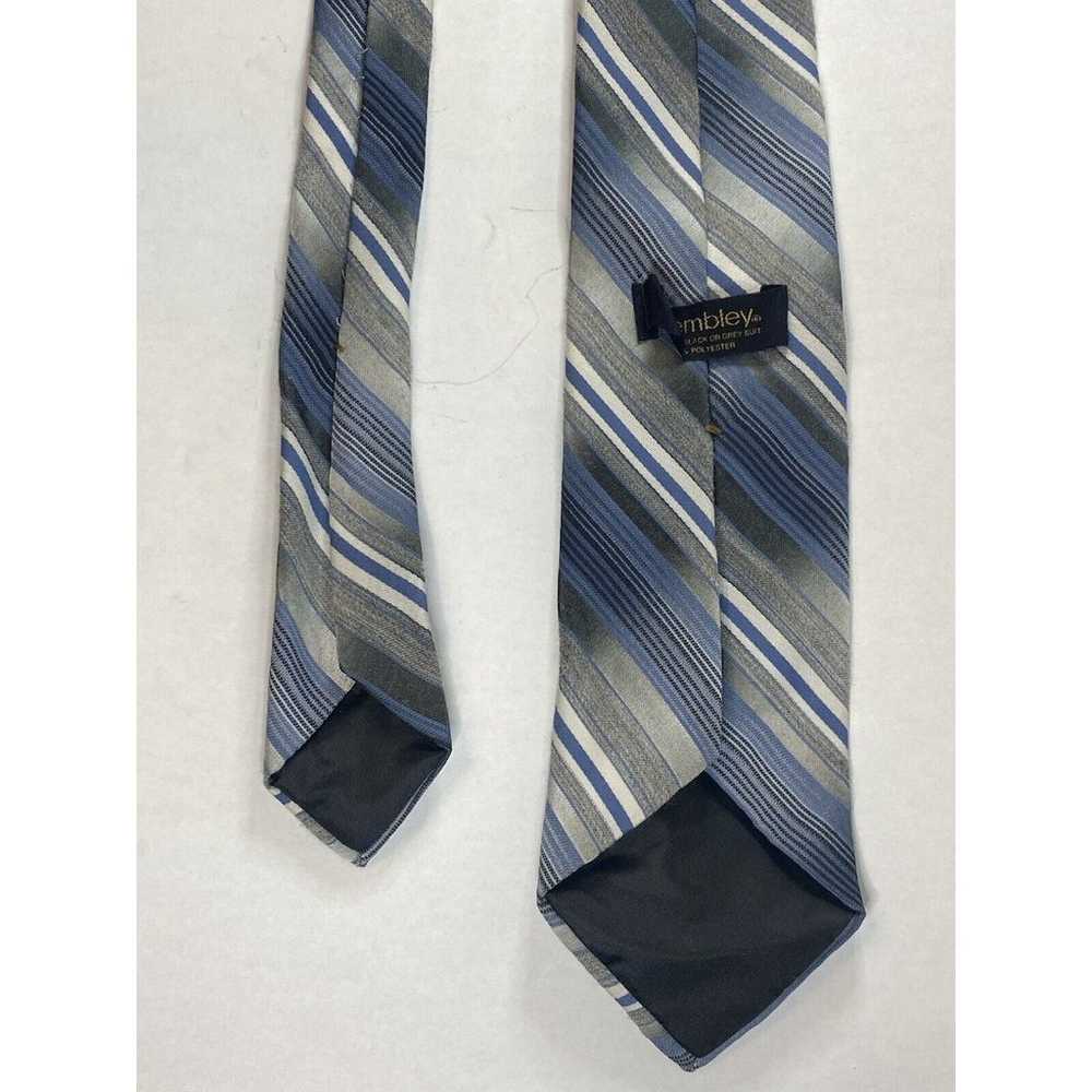 1960's Vintage Wembley Men’s Necktie Tie Blue,Whi… - image 12