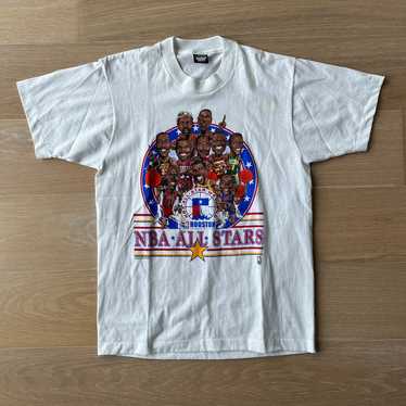 Vintage NBA All-star 1989 Caricature T-shirt Scre… - image 1