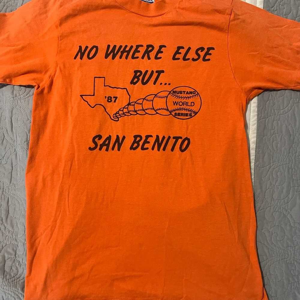 Vintage San Benito baseball 1987 shirt single sti… - image 1