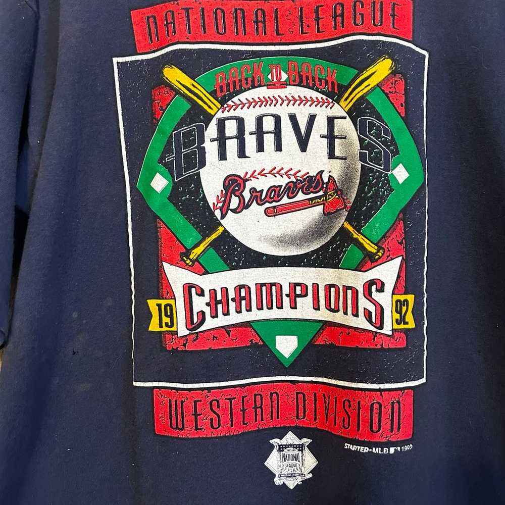 Vintage 90s Starter Atlanta Braves League Champio… - image 2