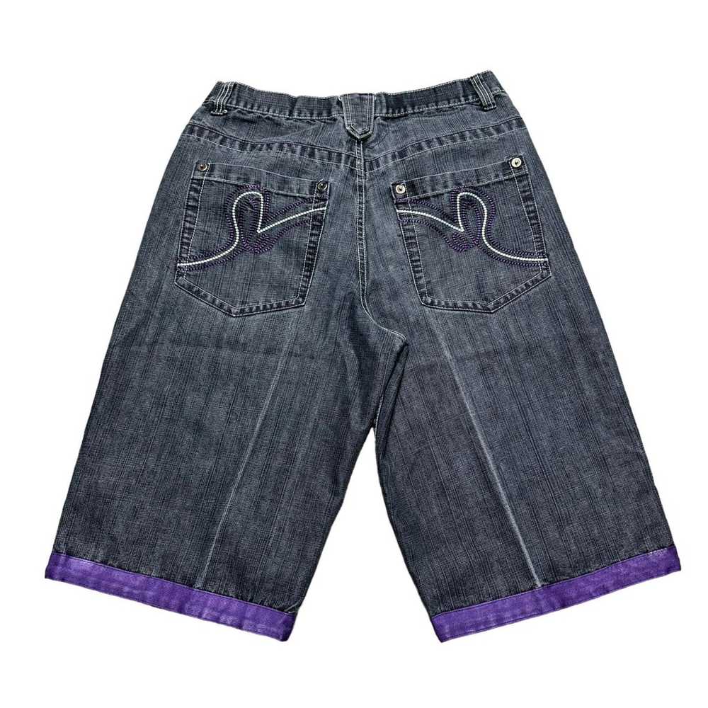 Vintage Y2K Raw Blue Jean Shorts Mens 32x14.5 Bla… - image 1