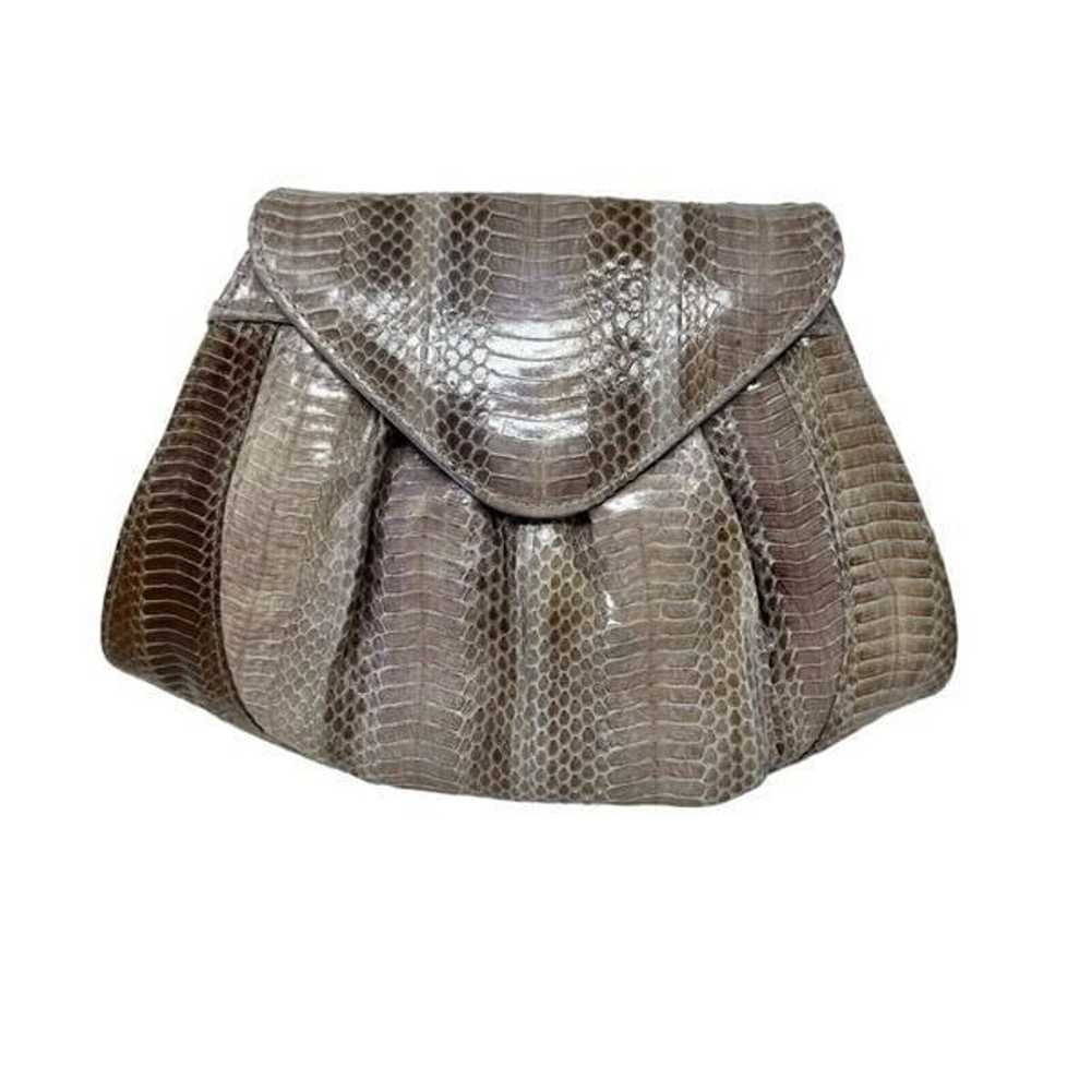 Vintage J Renee Genuine Snake Clutch Handbag Purs… - image 1