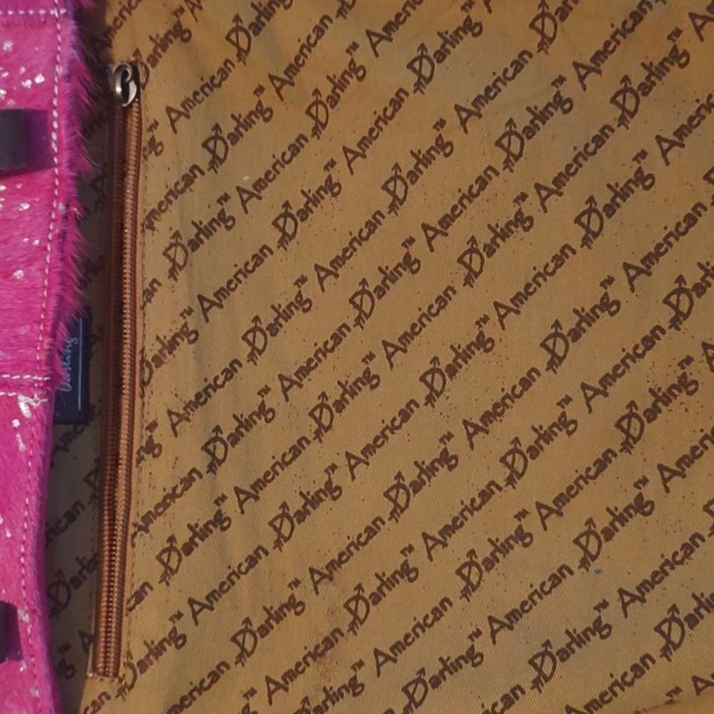Hot pink cowhide purse - image 6